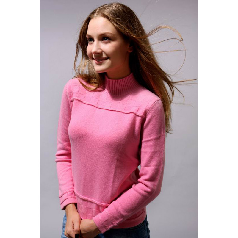 100%Cashmere Sweater Pullover Turtleneck Lady Winter Sweater Thick Watermelon red  